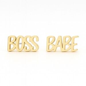 Boss Babe Gold Statement Earrings Fun Empowering Jewelry Gift‎ for Her Stainless
